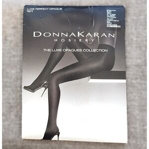 Donna Karan Black Hosiery - Luxe Opaques Collection Tights - Small